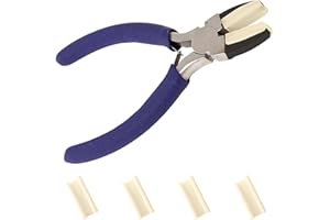 Double Nylon Jaw Pliers with 2 Pairs of Replacement Tips, Flat Nylon Pliers Jewelry Making Tools, Carbon Steel Tools for Bead
