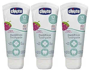 Chicco Toothpaste Strawberry 50ml, Pack of 3 (150ml Total)