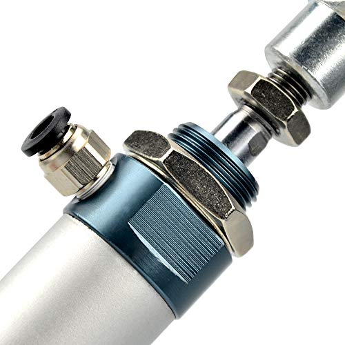 Tailonz Pneumaitc 25mm Bore 100mm Stroke Air Cylinder Double Action with Y Connector and 2Pcs Pneumatic Quick Fitting (MAL25x100)