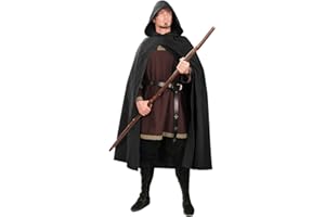 JPXH Renaissance Hooded Cape Witch Cloak with Hood Medieval Halloween Costume