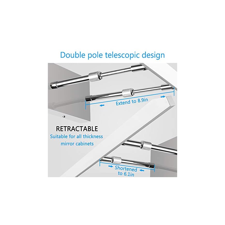 LEDMO Modern LED Bathroom Vanity Lights Retractable Cool White 6000K