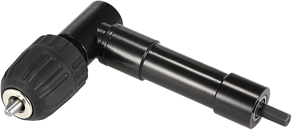 VISLONE Right Angle Drill, 0.8-10mm Right Angle Bend Extension, Adapter Attachment Cordless 90 Degrees for Tight Corner Workspace