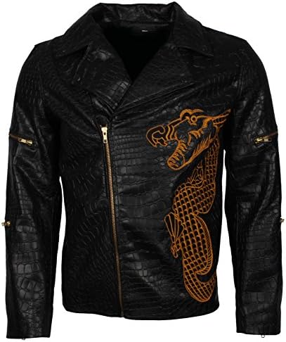 Killer Croc Adewale Akinnuoye Agbaji Squad Dragon Black Leather Jacket Costume