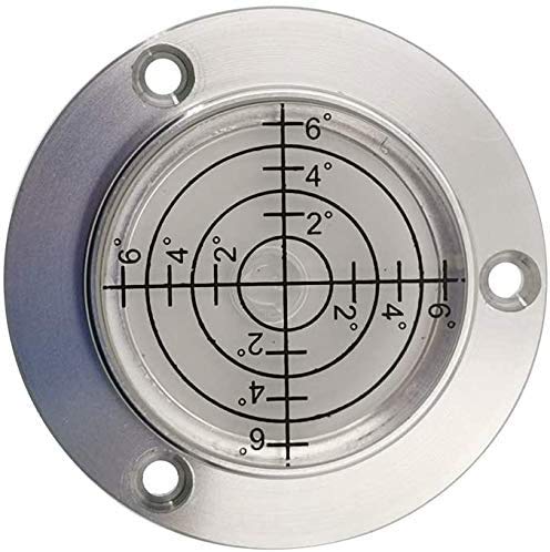 Umei 50X11.5mm Scale and with Hole Aluminum Alloy Circular Bubble Level High Precision Level Instrument Spirit Level Measuring Device White Water(with Magnets)