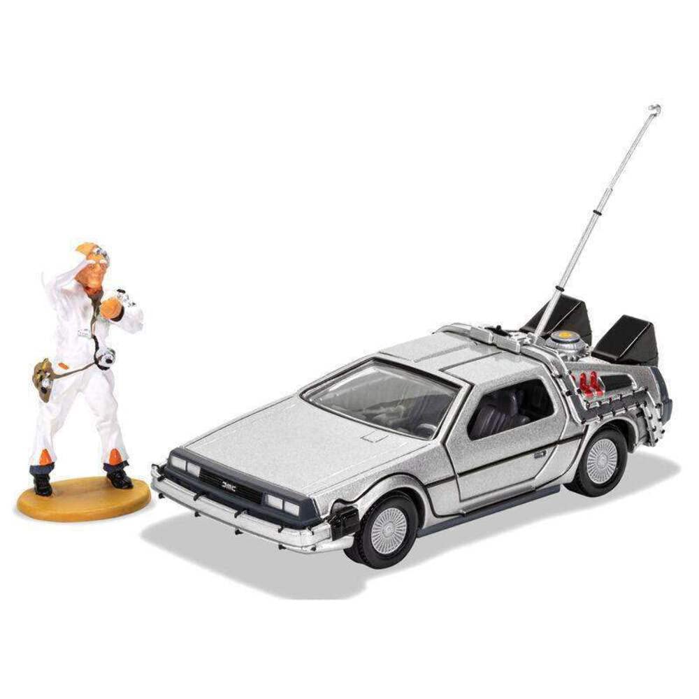 Corgi Diecast Model Cars - CC05503 Back to the Future DeLorean and Doc Brown Figure - Die Cast Toy Car for Men, Women & Kids - Small Toy Vehicle Model for Boys, Gift for Motor Enthusiasts