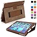 Snugg iPad 3 & 4 Case - Smart Cover with Flip Stand & (Distressed Brown Leather) for Apple iPad 3 and 4