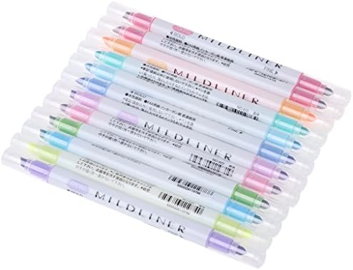 NKYSM 12 Colors Highlighter Artist Double Headed Fluorescent Sketch Markers Pen School Office Stationery Supplies Gift