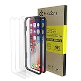 iPhone X Screen Protector, ( 3 Packs) Fedciory iPhone X Tempered Glass Screen Protectors [3D Touch] Anti-Scratch Anti-Fingerprint Bubble Free installation frame