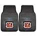FANMATS 8891 Cincinnati Bengals 2-Piece Heavy Duty Vinyl Car Mat Set, Front Row Floor Mats, All Weather Protection, Universal Fit, Deep Resevoir Design