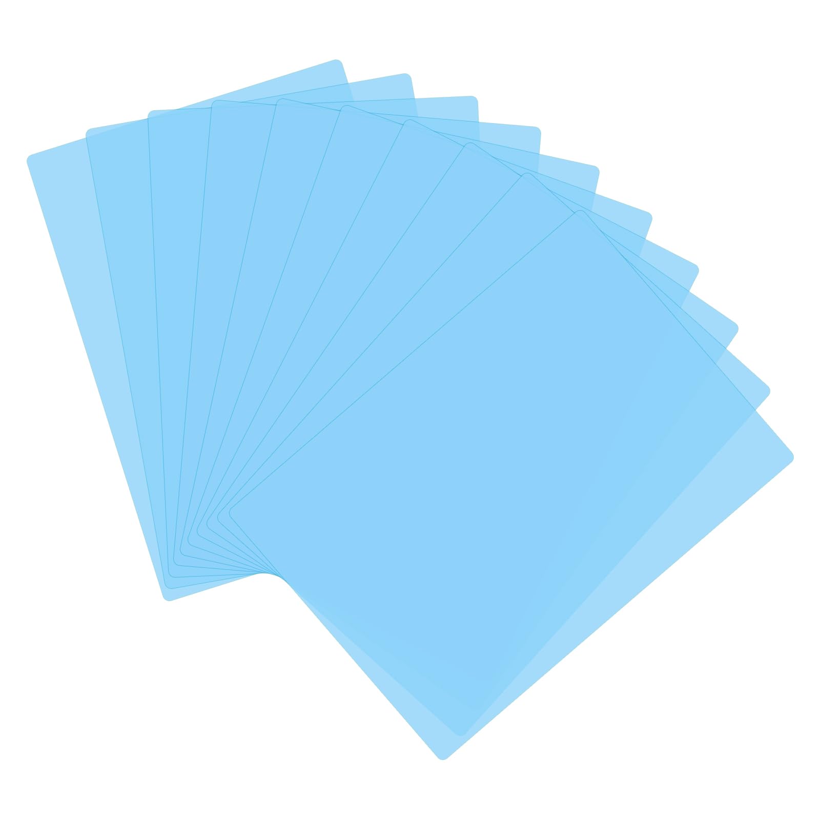 PATIKIL A4 Size Guided Reading Sheet, 10pcs Correction Lighting Gel Filter Colored Overlay Transparent Color Film for Classroom Photo Studio, Sky Blue