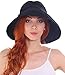 AshopZ Women's Cotton Foldable Summer Sun Hat w/Bow,Black