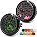 2PCS Car Diffuser Aromatherapy Essential Oil Vent Clip Stainless Steel Black Locket Tree of Life and Cloud with 10 Felt Pads for Men Women