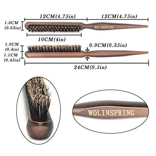 WOLINSPRING Boar Bristle Style Softness and Shine Teasing Brush with