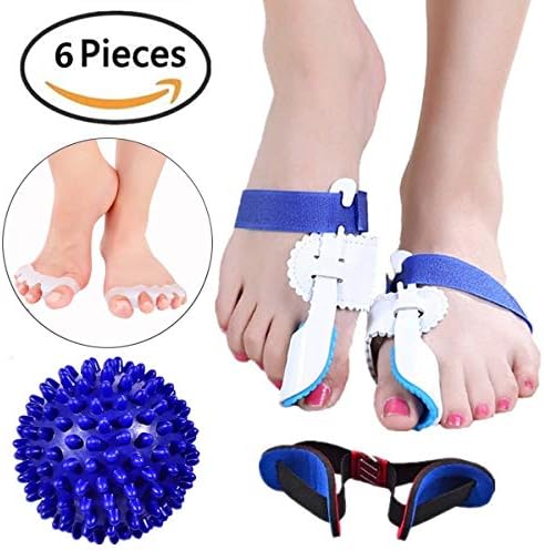 Bunionitis Protector Toe Spreader Sleeve Toe Stretcher and Separator, Foot Massage Ball Toe Spacer for Toe Pain Correctly Relieve Toe Correction 6PCS