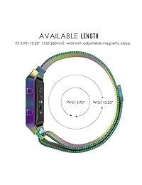 MoKo, marco de acero inoxidable con correa con presilla Milanese para relojes Fitbit Blaze Colorido
