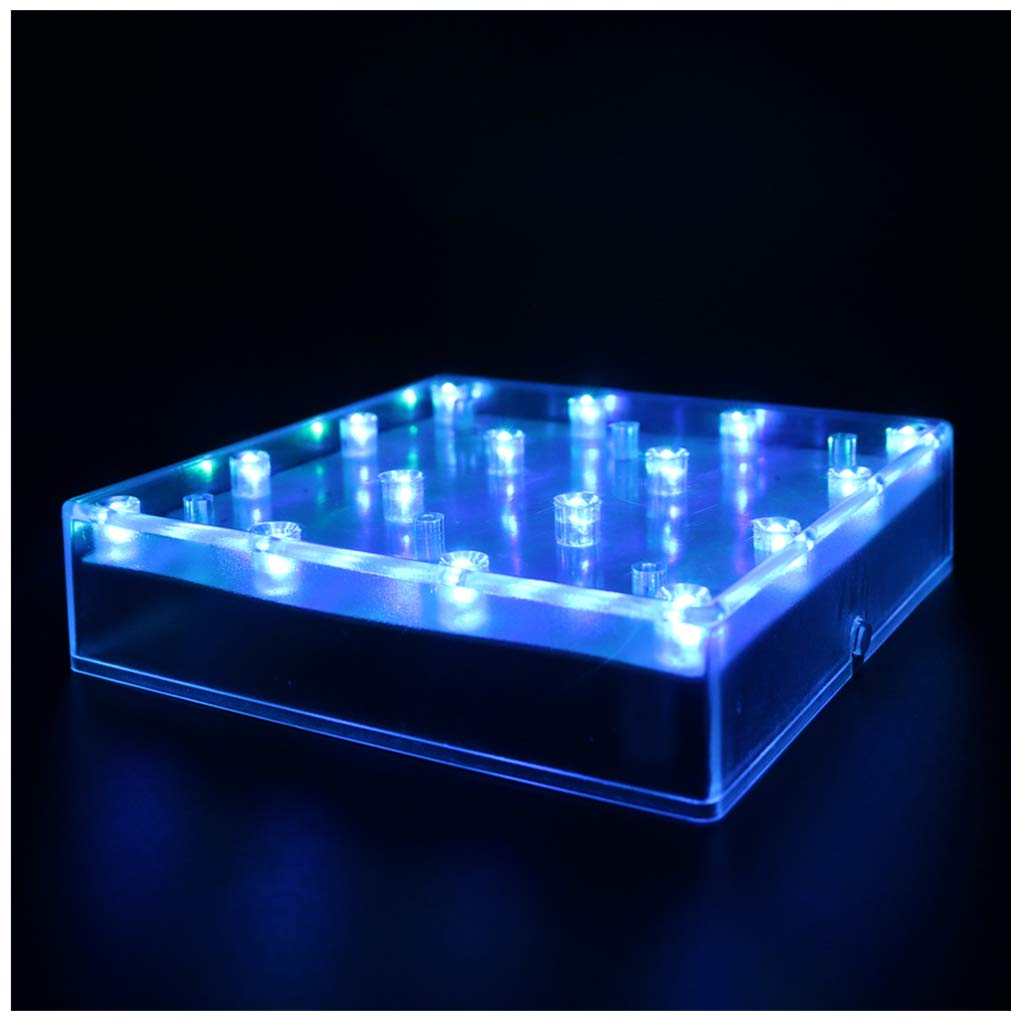 ARDUX 5 inch Squareshape 16 LEDs Vase Base Light, Charging USB or