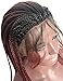 BLUPLE Ombre Wine Red Micro Braided Lace Front Wigs Dark Roots Burgundy Synthetic Heat Resistant Hair Braiding Styles 2 Tone 1B 99J Lace Wig for Black Women (24 inches, Micro Braided,T1B/Wine Red)