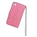 iPhone 4 Case, iPhone 4S Case, Nccypo Fashion Bling Twinkling Crystal Folio Leather Slim Protective iPhone 4 4S Shell Cover For Apple iPhone 4/4S[Metal Wrist Wallet-Pink] with Stylus, Screen Protector and Cleaning Cloth