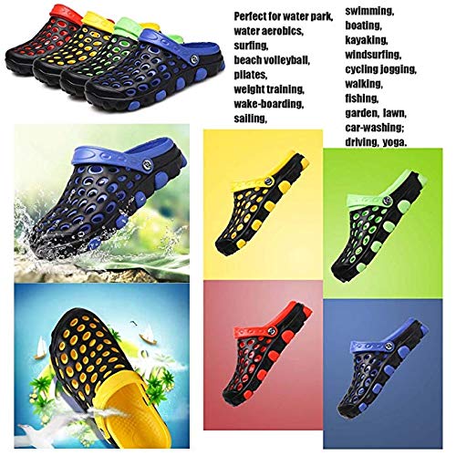 Cyiecw Unisex Breathable Garden Clogs Outdoor Walking Slippers Anti-Slip Beach Shower Sandals (9 US Women / 7 US Men, Blue)
