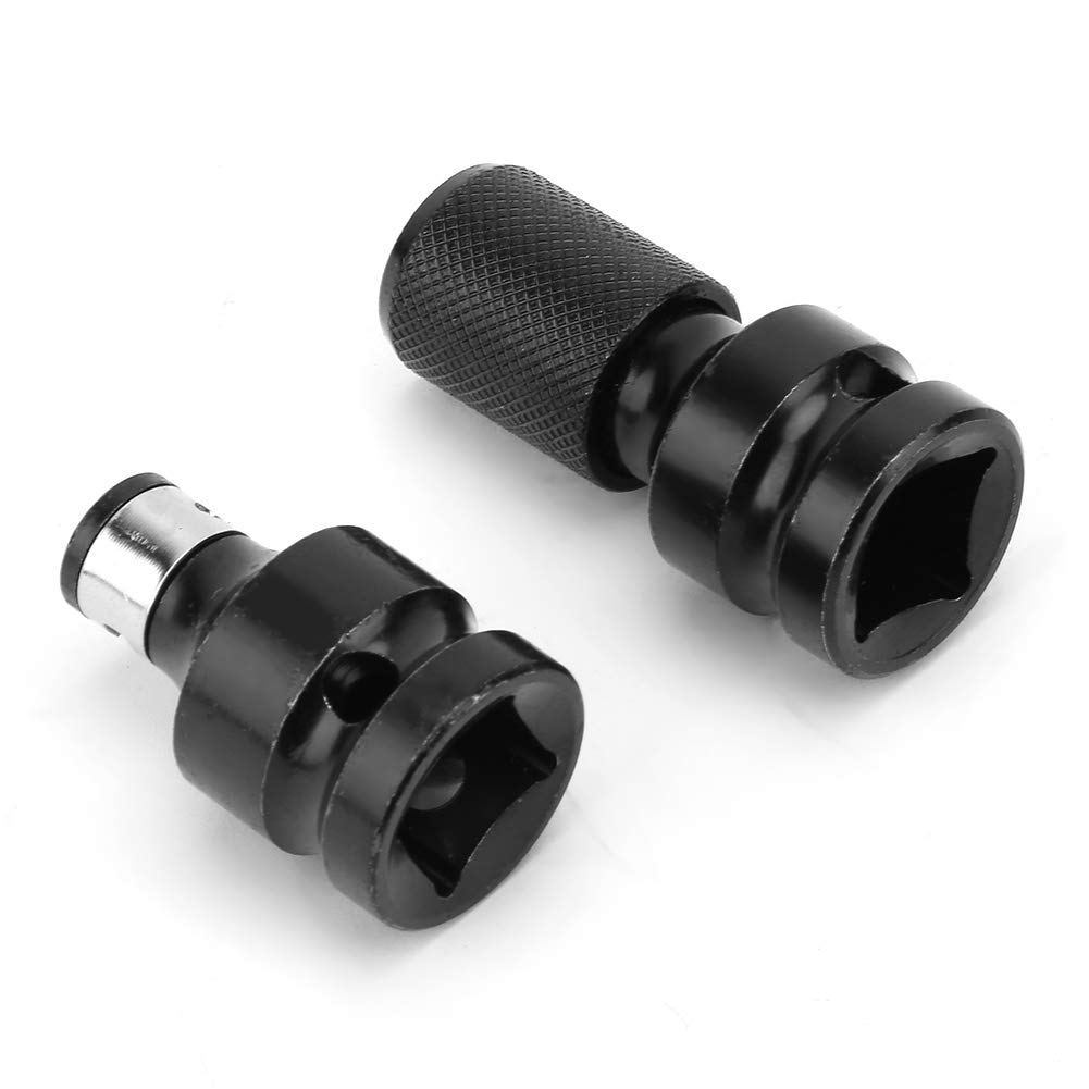 2Pcs Hex Shank Socket Adapter 1/2 to 1/4 Hex Female Telescopic Socket Adapter,Impact Driver Socket Converter for Impact Ratchet Wrench and Screwdriver Bit Holding Socket