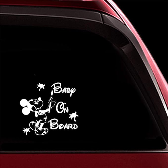 ytedad Car Sticker Car Decal 16X15Cm Tall Happy Mickey