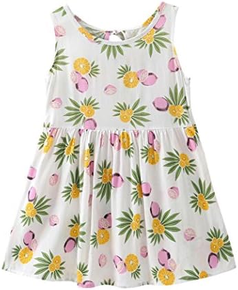 Tootu Children Kids Girls Lemon Cartoon Print Bowknot Casual Princess Dress Clothes