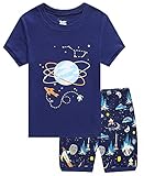 Family Feeling Space Little Boys Shorts Set Pajamas 100% Cotton Clothes Kids 6T