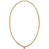 Jia Jia Women's Citrine Ruby Teardrop Necklace