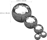 Operitacx 6" Mirror Polished Stainless Steel Sphere Garden Ornament view 3