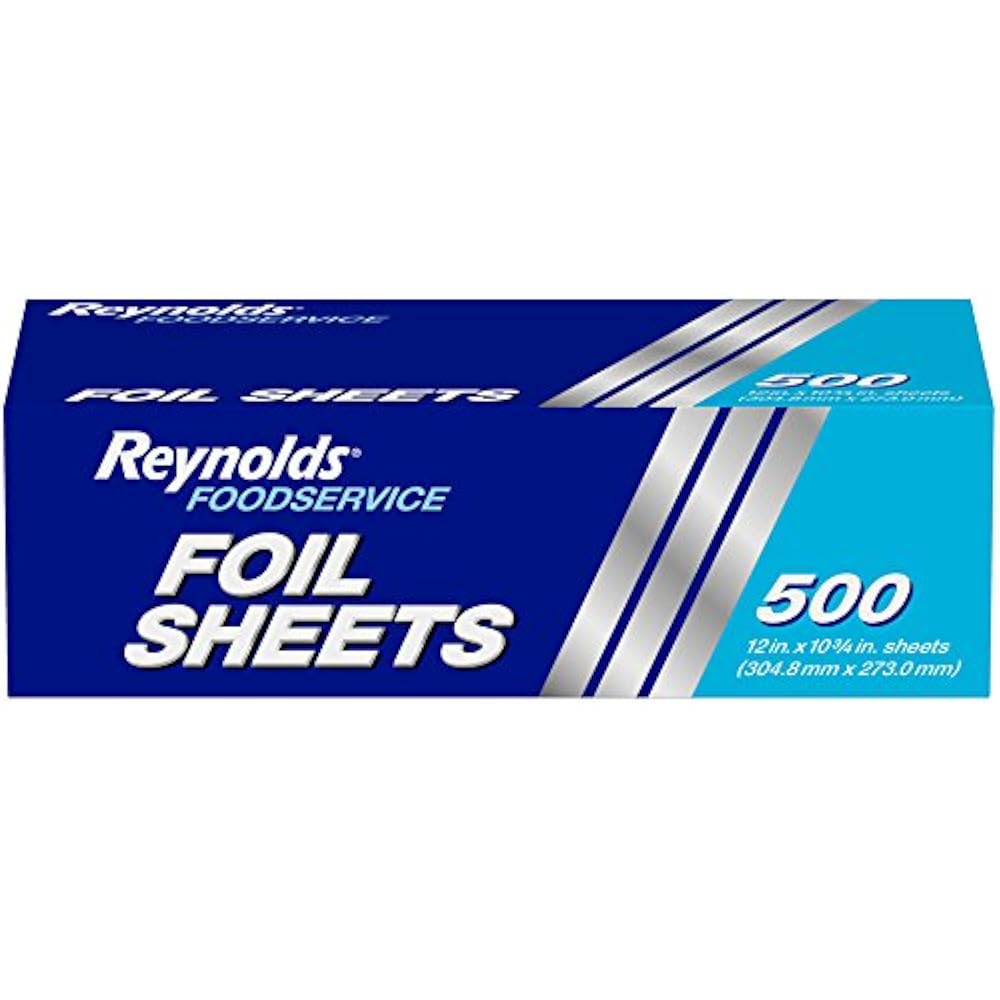 Reynolds Aluminum Foil Sheets Wrap PopUp PreCut 12 x 10.75 Inches 500