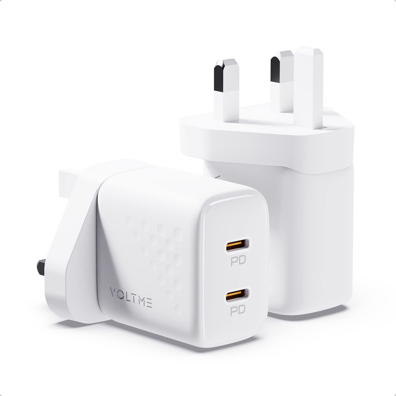VOLTME USB C Plug 2-pack white, Type C Plug 20W, Multi USB Plug Fast Charger Plug PD 3.0 USB-C, Fast Charge Plug for iPhone 14/13/12, Galaxy, Pixel 4/3, iPad/iPad mini