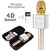 Q9 [Upgraded Version] Wireless Microphone with Speaker Karaoke Pro, 3-in-1 2200mAh Bluetooth Aluminium Alloy Karaoke Machine KTV for Apple iPhone Android Smartphone or Pc