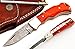 5167 Custom Made Damascus Steel Folding Knife. (Orange)