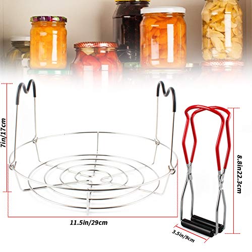 Canning Rack and Canning Jar Lifter Tongs Kit, Stainless Steel Canning