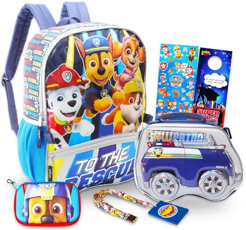 Nick Shop Paw Patrol School Backpack With Lunch Box For Kids, Boys