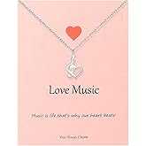 Your Always Charm Music Note Necklace for Women Festival Outfits - Music Lovers Gifts With Meaning Card