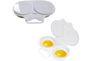1pc Microwave Egg Poacher with Double Cups, Nonstick Egg Cooker with Lid