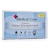 Bedical Care Pillow Encasement / Protector: Hypoallergenic Cotton Terry with Waterproof Coating & Secure Zipper | Protects Against Bedbugs, Dust Mites, & Allergens| 2-Pack, Standard/Queen