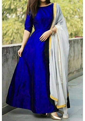 m p store women's silk cotton gown(mp_blueberry_xl)