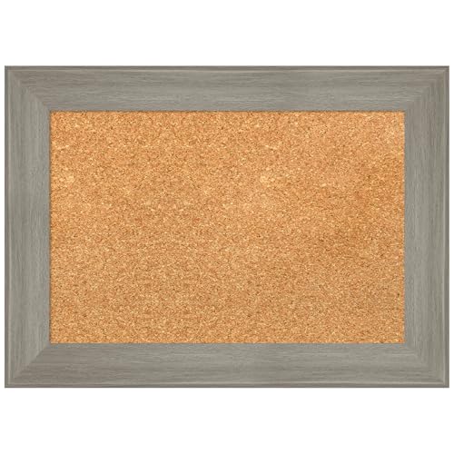 Amanti Art Natural Cork Board for Wall, 16x22 Vision Board with Grey Frame, Sma…