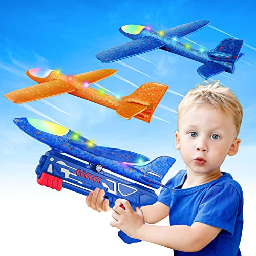 Bluejay 17.5" Airplane Launcher Toys, Large LED Foam Glider Catapult