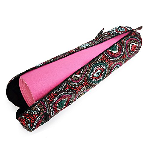Fremous Yoga Mat Bag and Carriers for Women and Men - Double Storage Pocket - Easy Access Zipper - Adjustable Shoulder Strap and Handle (Circle)