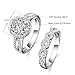 VAN RORSI&MO 2.0ct Round Engagement Wedding Ring Set for Women 18K Gold Plated Sterling Silver Bridal Set