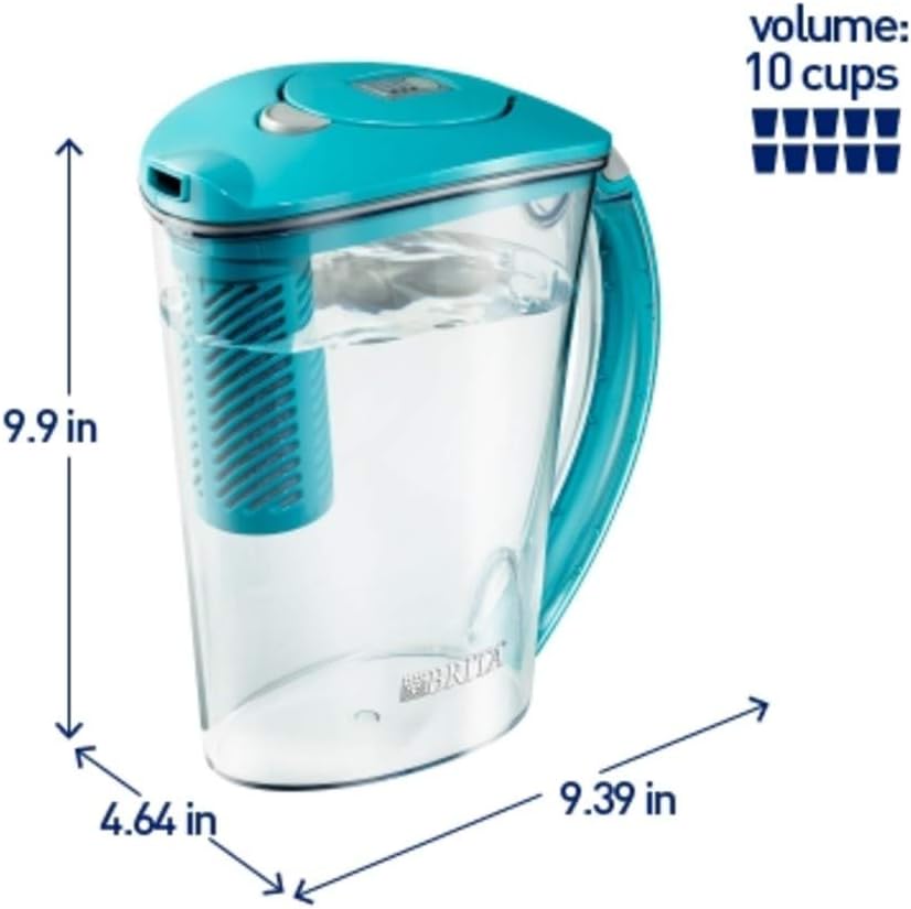 Brita Stream Rapids Water Filter Pitcher, Lake Blue, Large 10 Cup, 1 Count: Kitchen & Dining