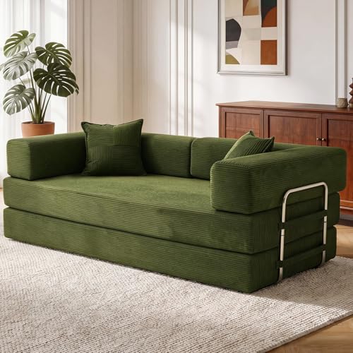 Vipbear Premium Boneless Couch, 79" L 5-in-1 Ergonomic 3 Seater Versatile Modular Sectional Sofa for Living Room, Green
