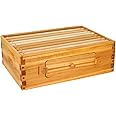 BeeCastle 8 Frame Medium Bee Hive Box, Langstroth Beehive Box Beeswaxed Coated Complete Medium Honey Bee Hive Bee Box with Beehive Frames and Beeswaxed Foundations (Unassembled)