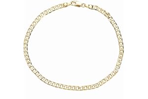 kelistom Gold Anklet Bracelets for Women Men 14K White Gold Plated Cuban Link Herringbone Paperclip Figaro Chain Ankle Bracelets for Women