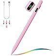 Moko Stylus Pen for Touch Screen, Active Universal Stylus Pen Compatible with iPad/iPhone/Samsung and Other iOS/Android Smartphone and Tablet Devices Tablet Pen with Power Display, Pink