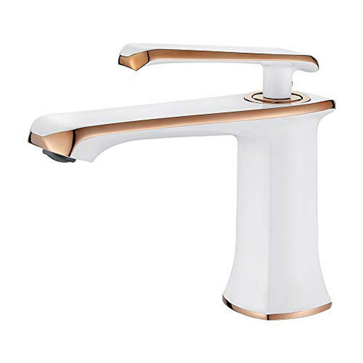 GRIFEMA G1001W Lyon, Bathroom Tap, Single Lever Basin Mixer, White [Amazon Exclusive]