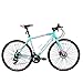 BAVEL Ultra Light Aluminum 21 Speed 700C Road Bike Racing Bicycle Shimano 48cm/54cm (green + white, 51)